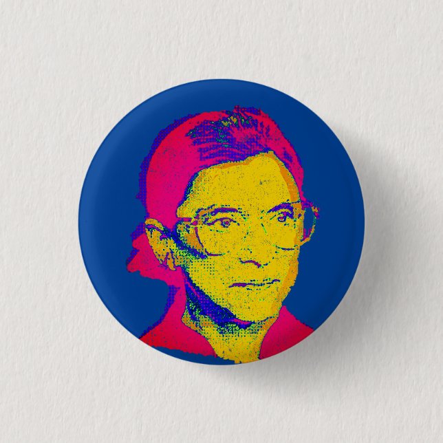 Ruth Bader Ginsburg 1983, Pop Art Portrait Button (Vorderseite)