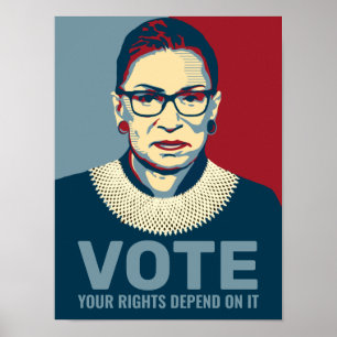 Ruth Bader Ginsburg Affiche de vote Pop Art Modern