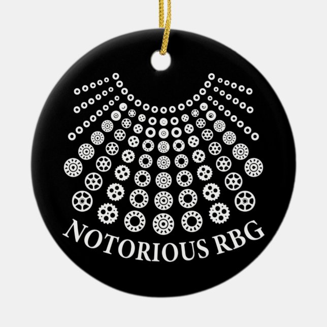 Ruth Bader Ginsburg, das NOTORIOUS RBG-Kollarette Keramik Ornament (Vorne)