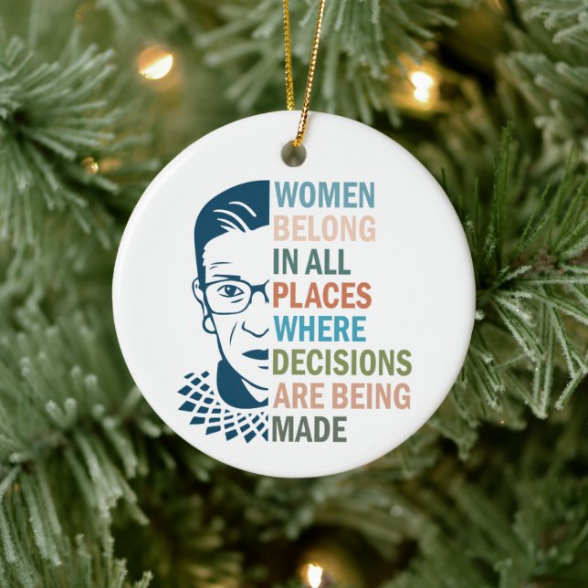 Ruth Bader Ginsburg, Frauen an allen Orten Keramik Ornament (Baum)