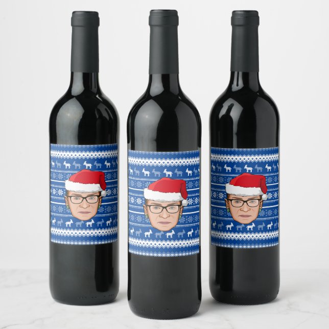 RUTH BADER GINSBURG Holiday Weinetikett (Flaschen)