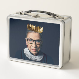 Ruth Bader Ginsburg mit goldener Krone   Metall Brotdose