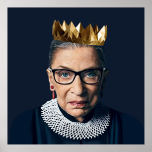 Ruth Bader Ginsburg mit goldener Krone   Poster