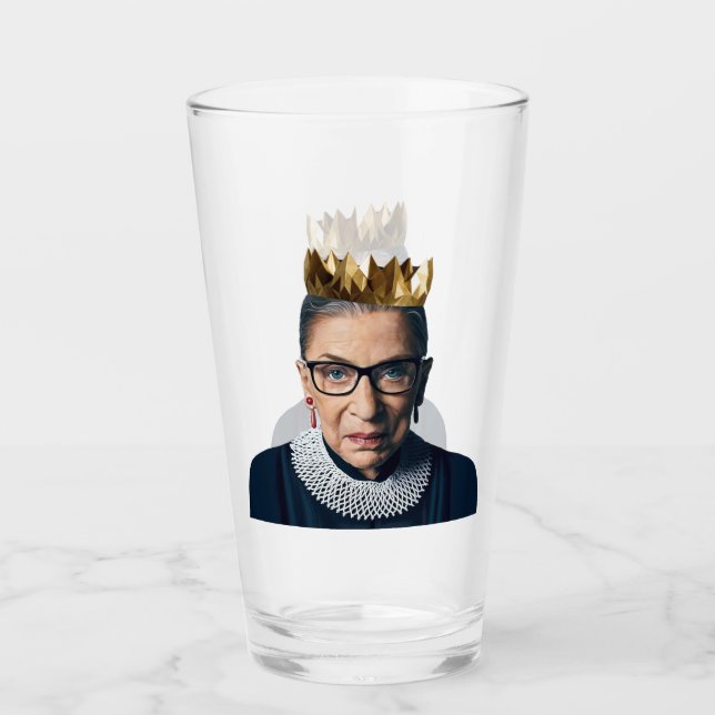 Ruth Bader Ginsburg mit Goldkrone Glas (Vorderseite)