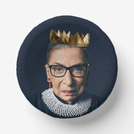 Ruth Bader Ginsburg mit Goldkrone Pappteller