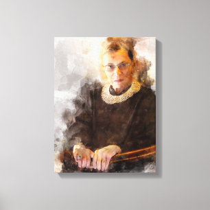 Ruth Bader Ginsburg mit Richter Robe Portrait Leinwanddruck