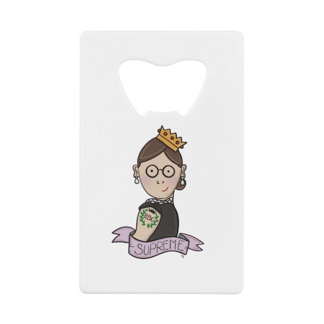 Ruth Bader Ginsburg, notorisches RBG Geldbeutel Flaschenöffner (Vorderseite)