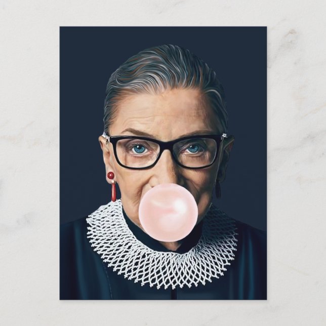 Ruth Bader Ginsburg Pink Bubble gum Postkarte (Vorderseite)