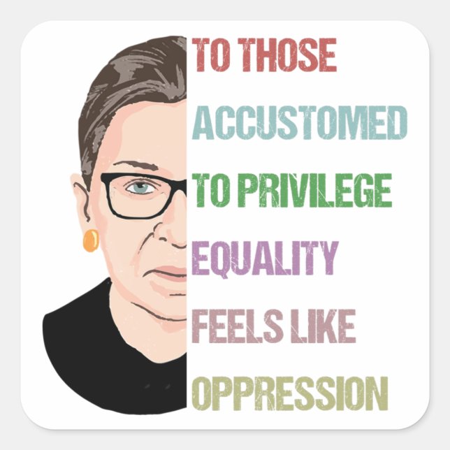 Ruth Bader Ginsburg Quadratischer Aufkleber (Vorderseite)