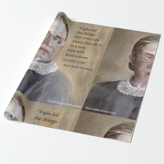 Ruth Bader Ginsburg & Quote Geschenkpapier (Ungerollt)