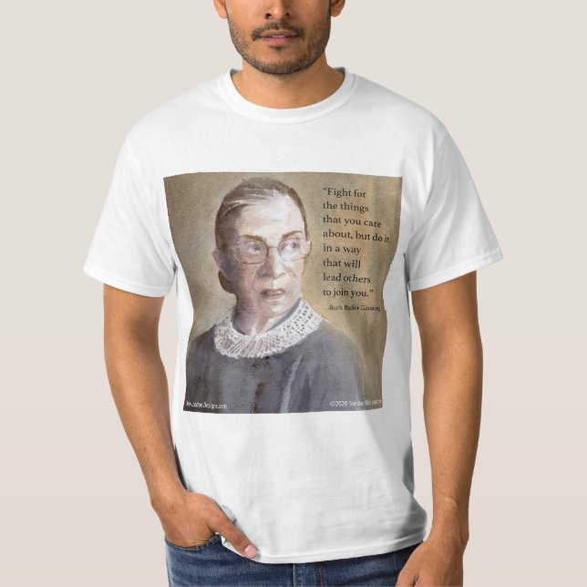 Ruth Bader Ginsburg & Quote T-Shirt (Vorderseite)