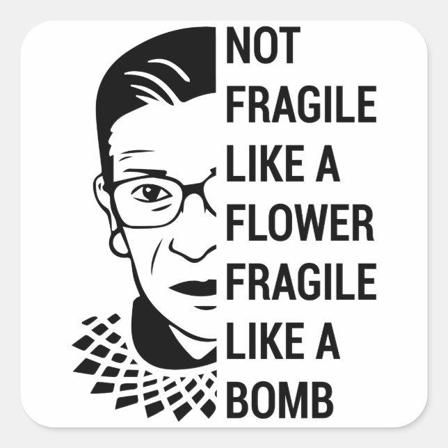 Ruth Bader Ginsburg, RBG, Feminist Quadratischer Aufkleber (Vorderseite)