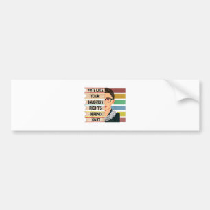 Ruth Bader Ginsburg RBG Quote Girl with B Autoaufkleber
