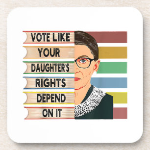 Ruth Bader Ginsburg RBG Quote Girl with B Getränkeuntersetzer