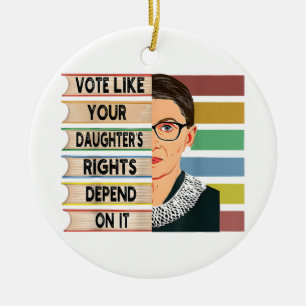Ruth Bader Ginsburg RBG Quote Girl with B Keramik Ornament