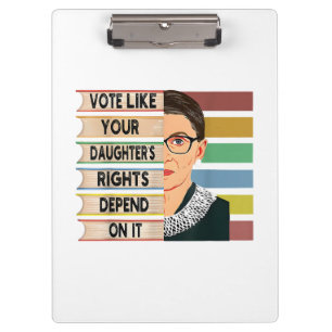 Ruth Bader Ginsburg RBG Quote Girl with B Klemmbrett