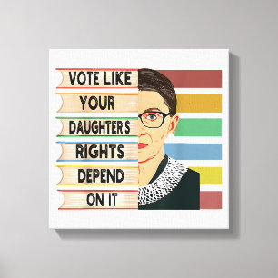 Ruth Bader Ginsburg RBG Quote Girl with B Leinwanddruck