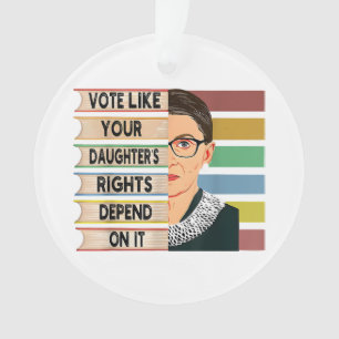 Ruth Bader Ginsburg RBG Quote Girl with B Ornament
