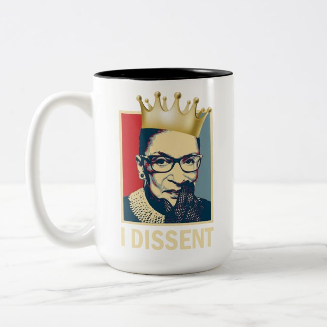 Ruth Bader Ginsburg Tasse, I Dissent Zweifarbige Tasse (Links)