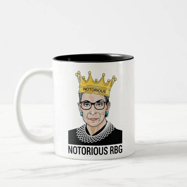 Ruth Bader Ginsburg Tasse, Rbg Tasse, Notoring RBG Zweifarbige Tasse (Links)