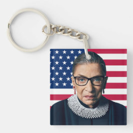 Ruth Bader Ginsburg und USA-Flagge Schlüsselanhänger