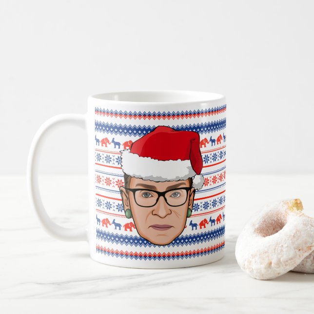 RUTH BADER GINSBURG Weihnachten Kaffeetasse (Mit Donut)