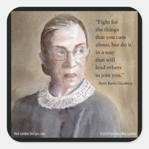 Ruth Bader Ginsburg & Zitat Quadratischer Aufkleber