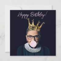 Ruth Ginsburg Krone rosa Kaugummi Happy Birthday!