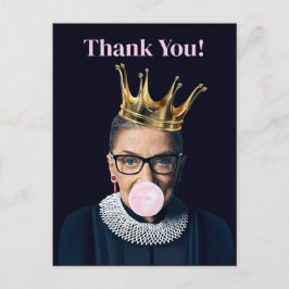 Ruth Ginsburg Krone rosa Kaugummi Vielen Dank! Postkarte