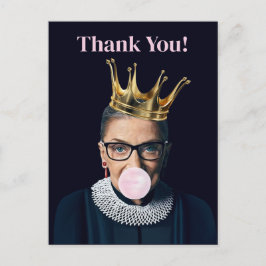 Ruth Ginsburg Krone rosa Kaugummi Vielen Dank! Postkarte