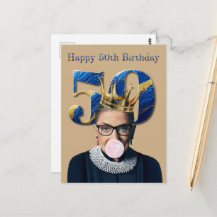 Ruth Ginsburg Kronengummi Alles Gute zum 50. Gebur Postkarte