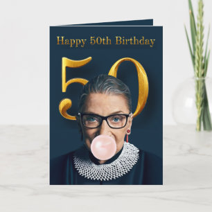 Ruth Ginsburg rosa Kaugummi Alles Gute zum 50. Geb Karte