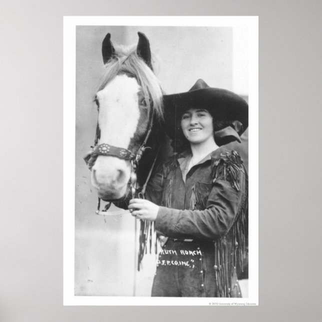 Ruth Roach und ihr Pferd. Poster (Vorne)