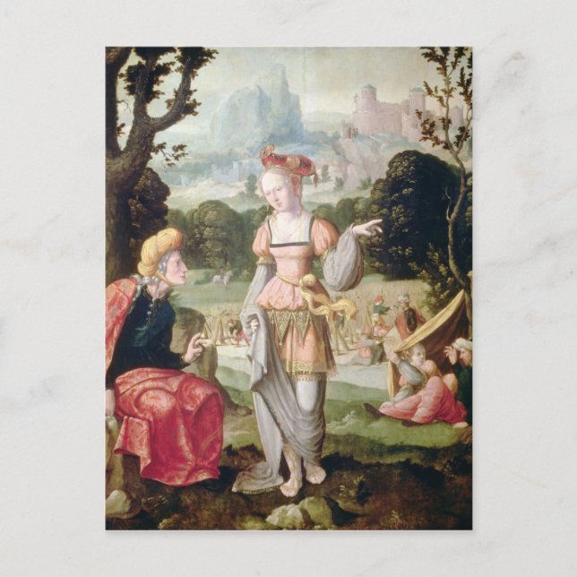 Ruth und Naomi im Feld Boaz, c.1530-40 Postkarte (Vorderseite)