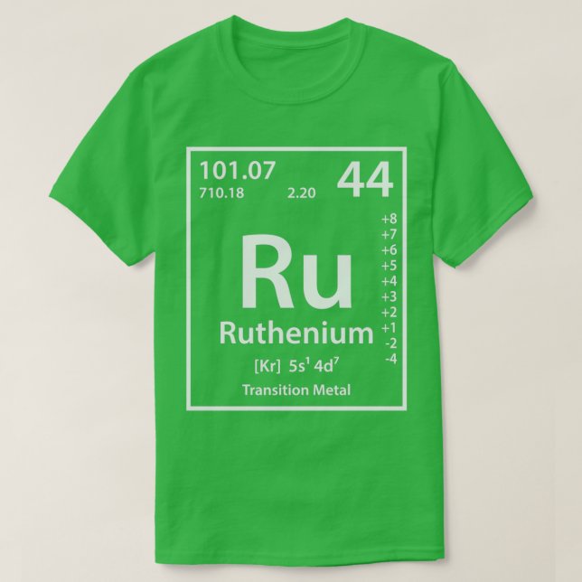 Ruthenium-Element T-Shirt (Design vorne)