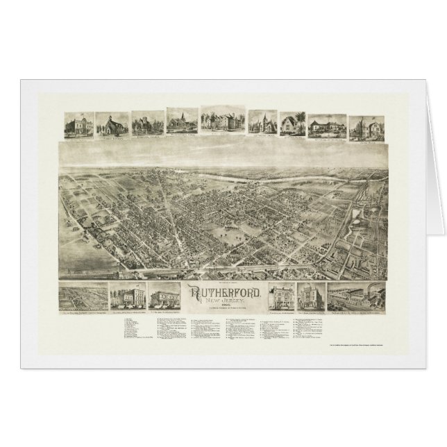 Rutherford, carte panoramique de NJ - 1904 (Devant horizontal)