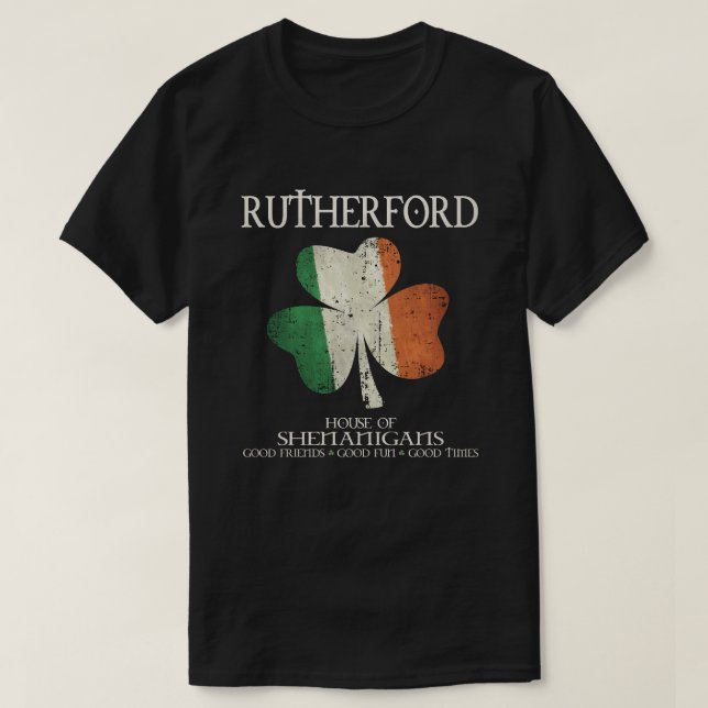 Rutherford Familienname Irland T-Shirt (Design vorne)