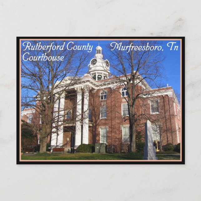 Rutherford Landkreis Courthouse - Murfreesboro, TN Postkarte (Vorderseite)