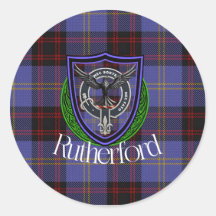Rutherford-Schottischer-Clan-Tartan und -Wappen