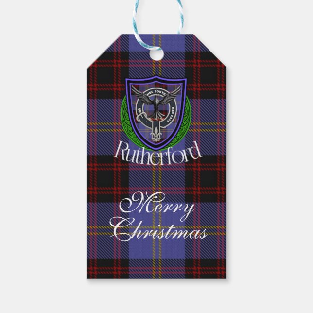 Rutherford Scottish Clan Tartan & Crest Geschenkanhänger (Vorderseite)