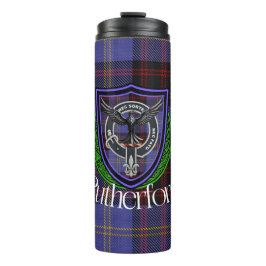Rutherford Scottish Clan Tartan & Crest Thermosbecher