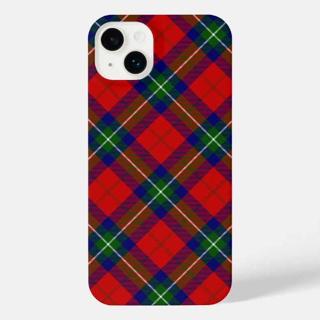 Ruthven Tartan Rot Blau kariert iPhone 14 Plus Hülle (Rückseite)