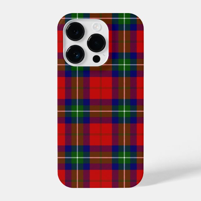 Ruthven Tartan Rot Blau kariert iPhone 14 Pro Hülle (Rückseite)