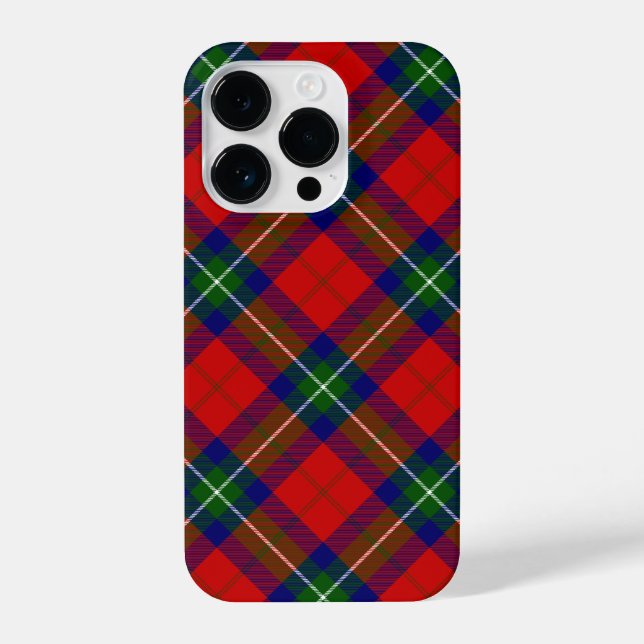 Ruthven Tartan Rot Blau kariert iPhone 14 Pro Hülle (Rückseite)