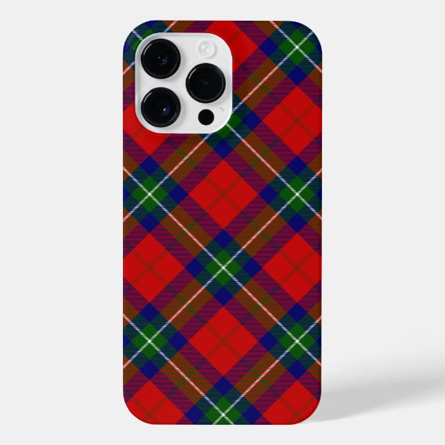 Ruthven Tartan Rot Blau kariert iPhone 14 Pro Max Hülle (Rückseite)