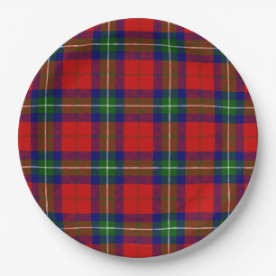 Ruthven Tartan Rot Blau kariert Pappteller
