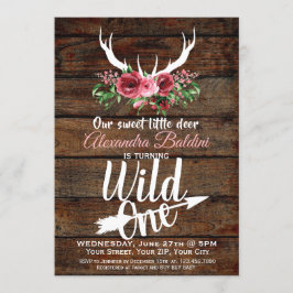 Rutic Deer Birthday Einladung