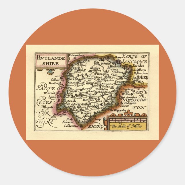 Rutland (Rutlandshire) Landkreis England Historic  Runder Aufkleber (Vorderseite)