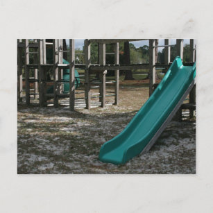 Rutsche auf dem Grünen Spielplatz, Dschungel-Fitne Postkarte