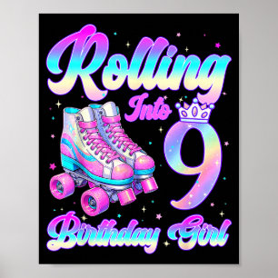 Rutschen ins 9 Jahre alte Rollschuhfahren 9. Gebur Poster